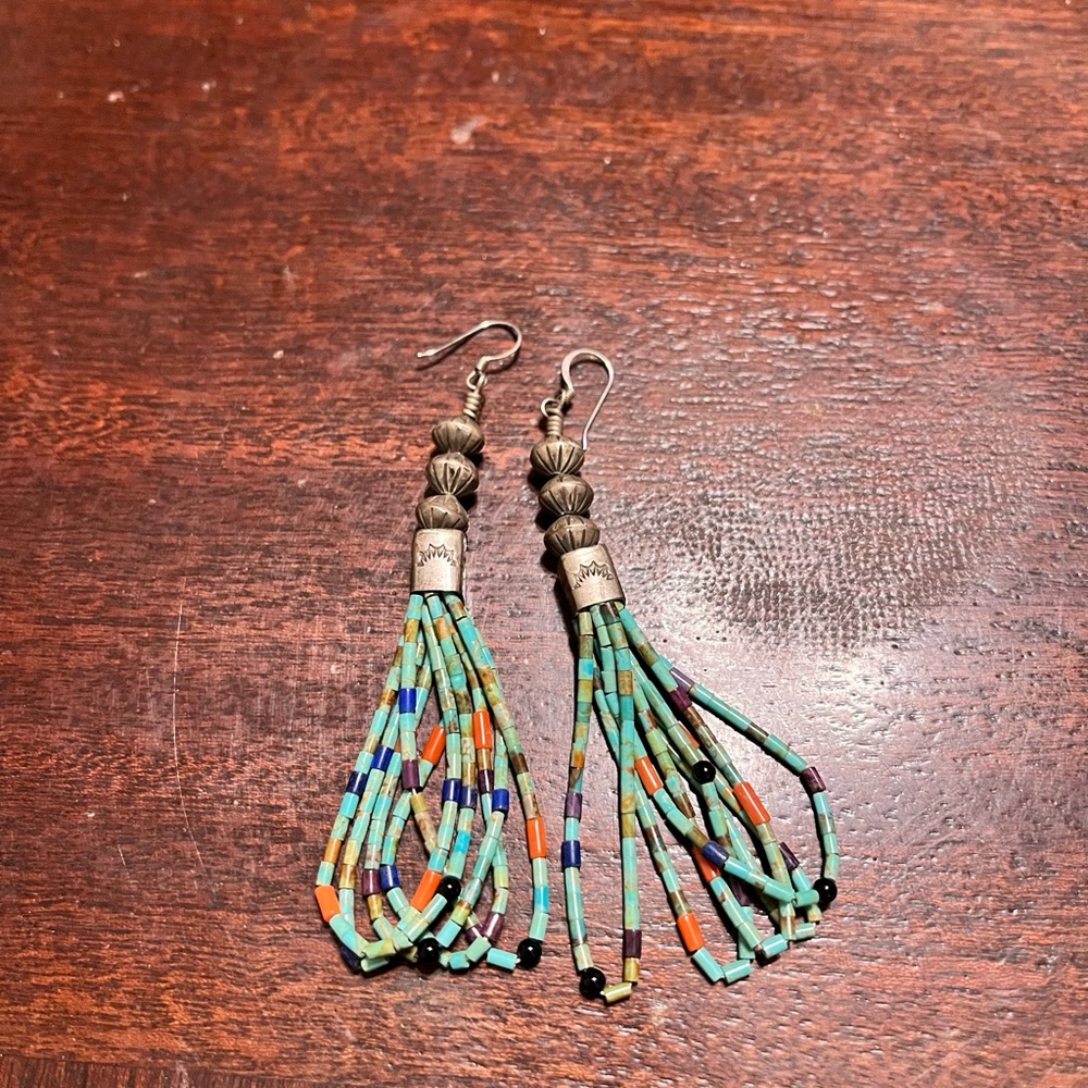 Colorful Beaded Tassel Earrings
